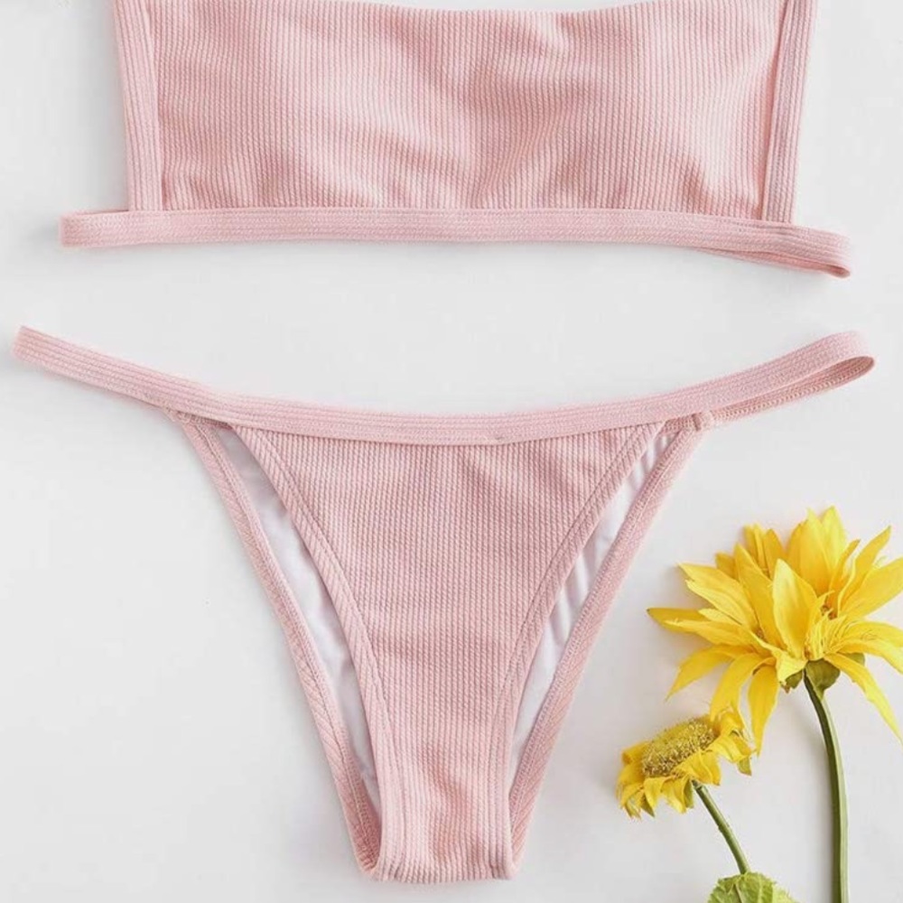 Women's Ribbed Square Neck Bikini Set - Picture 3 of 7